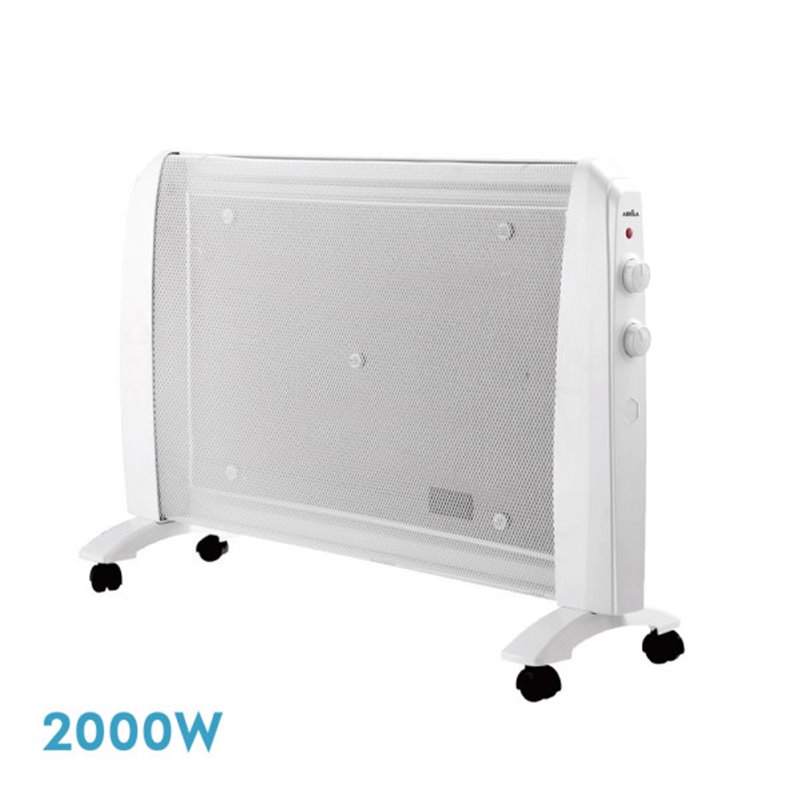 Radiador De Mica Abrigo 2000w 1elemento Blanco 2potencias  Antivuelco,ruedas,termostato Reg.54x79x27cm