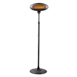 Calefactor Exterior Cuarzo Austral 2000w Negro C/pie 3elem.3pot.ip34 Orientable y giro 360Âº Regx50,5x50 Cm