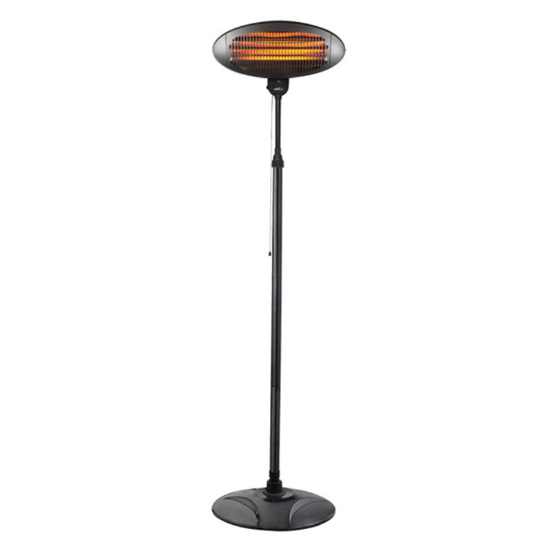 Calefactor Exterior Cuarzo Austral 2000w Negro C/pie 3elem.3pot.ip34 Orientable y giro 360Âº Regx50,5x50 Cm