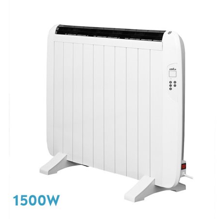 Emisor Termico Gaban 1500w X En Aluminio Blanco Remoto Lcd,temporizador Mural/portat.58,5x86x5,5 Cm