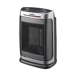 Termoventilador Ceramico PTC Fogon 1500w Plata 2potencias 3funciones Termost. Regu. Seguridad, Antivuelco 29x19x14,5cm