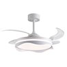 Ventilador DC OLAS blanca, 4 aspas retráctiles, 72W LED 3000|4000|6000K, Al.35xD.108/50cm